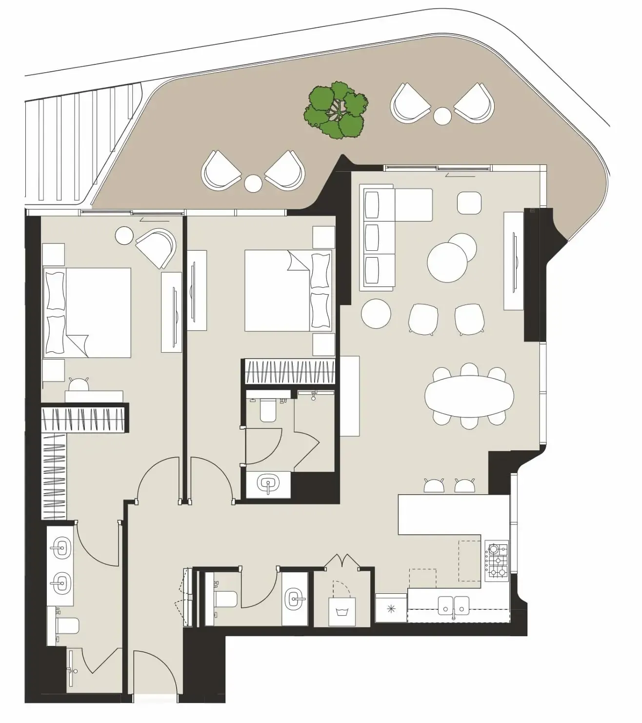 Artistry Two Residences 2 bed floor plan, 1,551 sqft