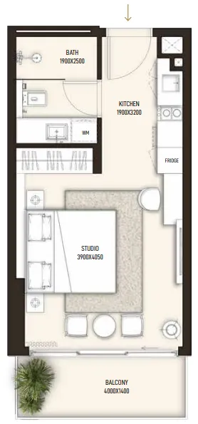 Condor Golf Links 18 Studio floor plan, 384 sqft