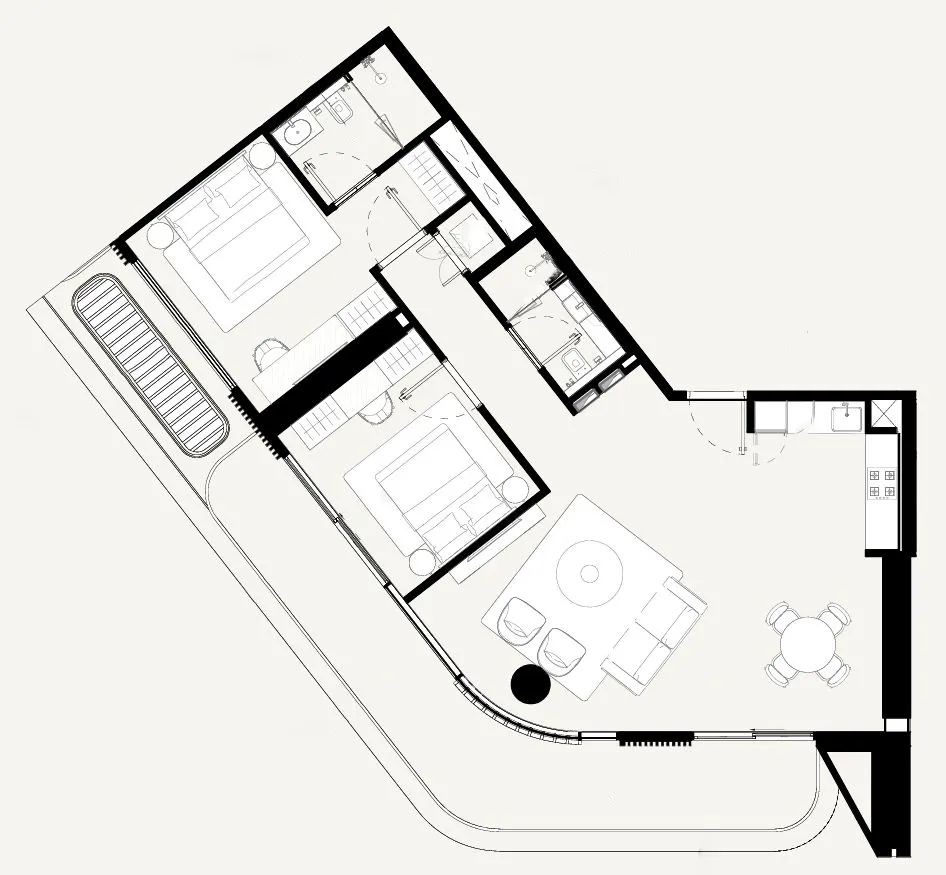 Azizi Abraham 2 bed floor plan, 1,257 sqft