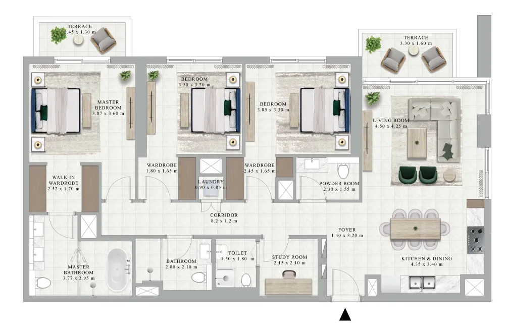 Golf Hillside 3 bed floor plan, 1,603 sqft
