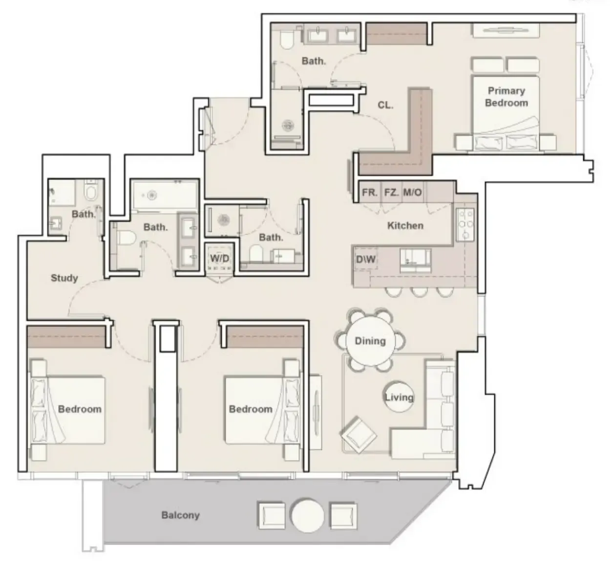 Eltiera Views 3 bed floor plan, 1,672 sqft
