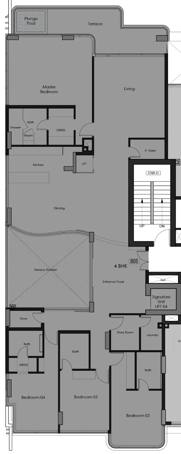Bonds Avenue 4 bed floor plan, 4,416 sqft