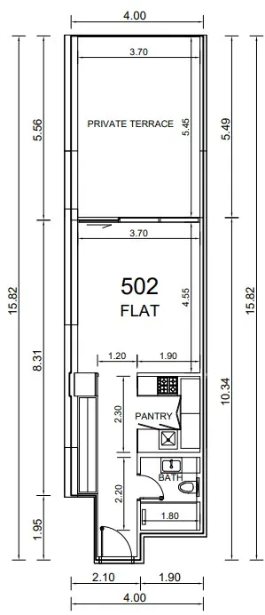11 Hills Park Studio floor plan, 650 sqft