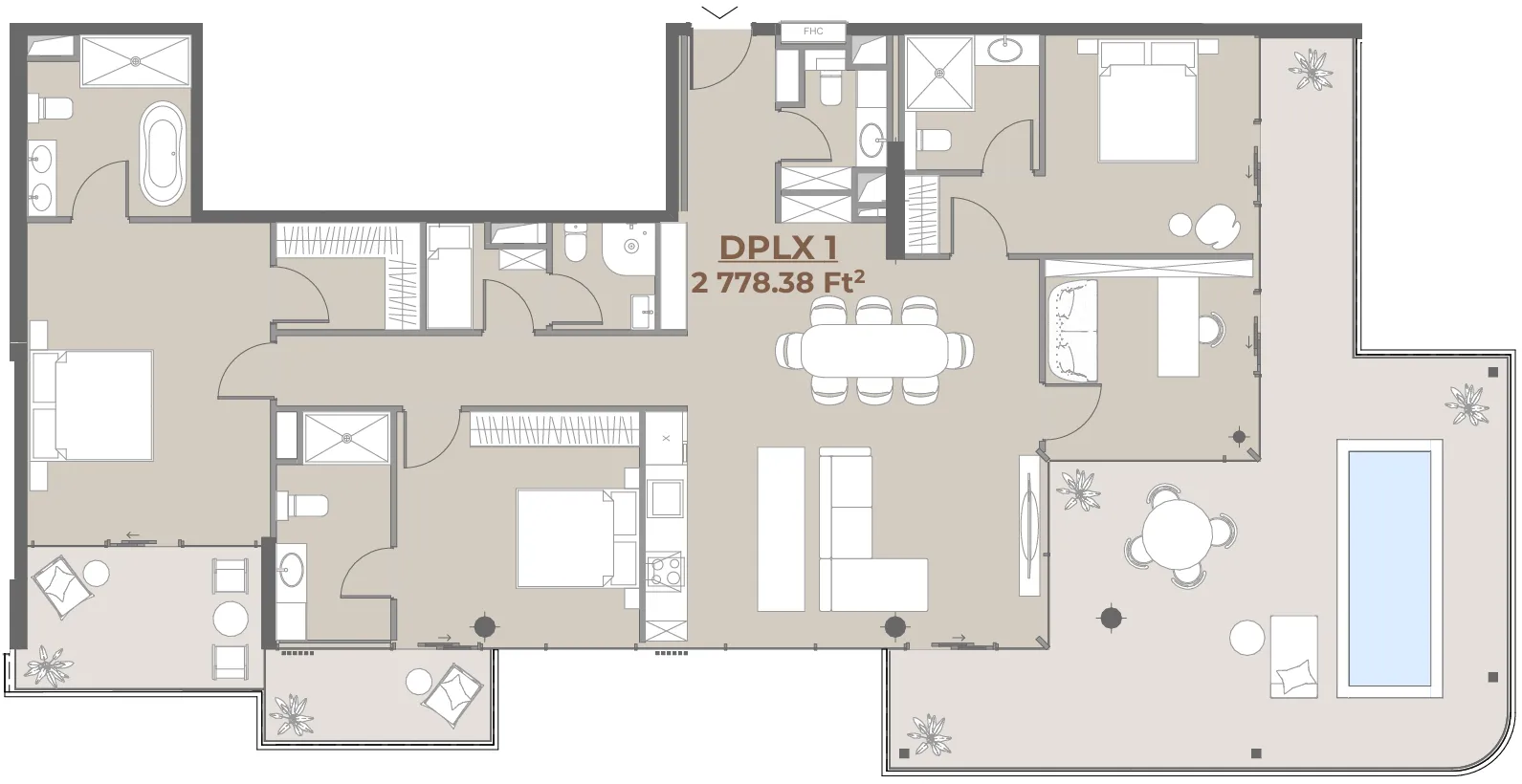 House of WELL 4 bed floor plan, 2,738 sqft