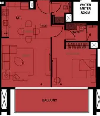 Binghatti Ruby 1 bed floor plan, 767 sqft