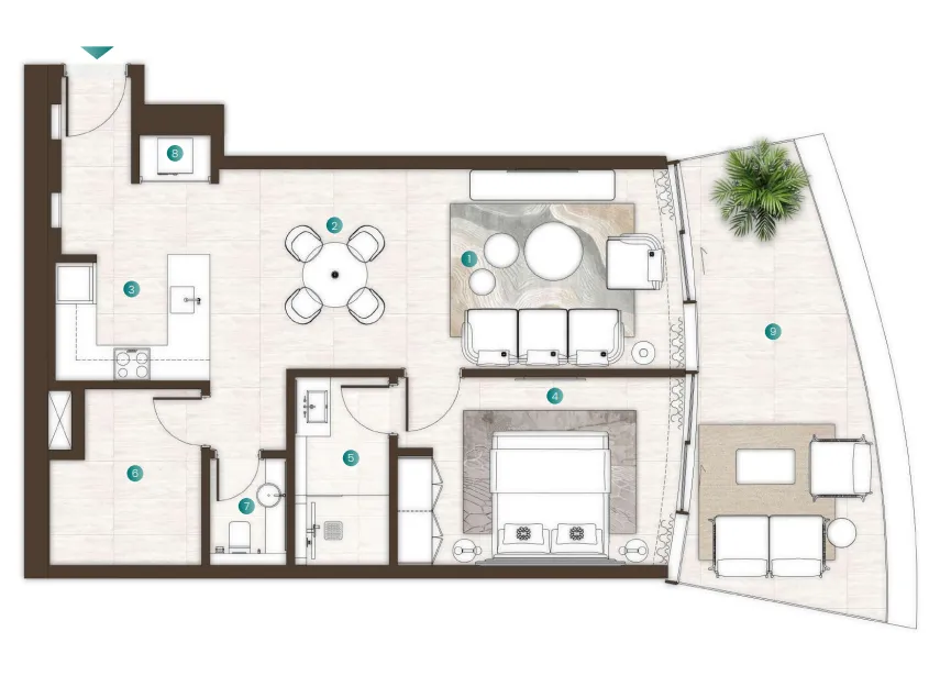 La Mer by Elie Saab 1 bed floor plan, 1,162 – 1,198 sqft