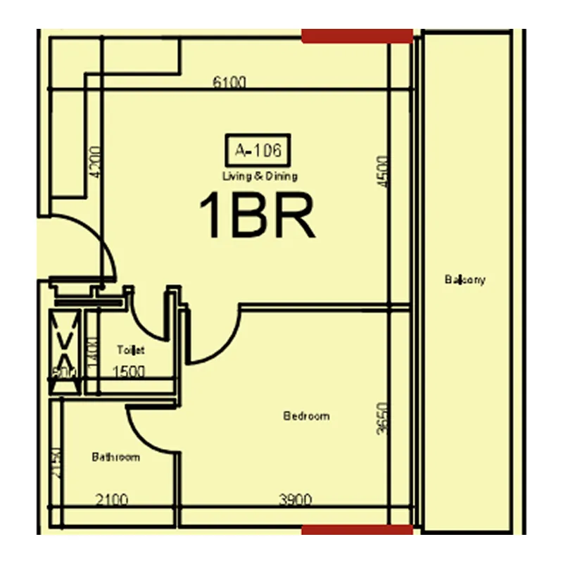 Green Source 1 bed floor plan, 633 – 753 sqft