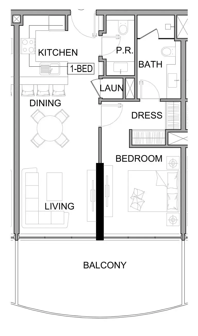 Damac Lagoons Views Phase 3 1 bed floor plan, 806 sqft