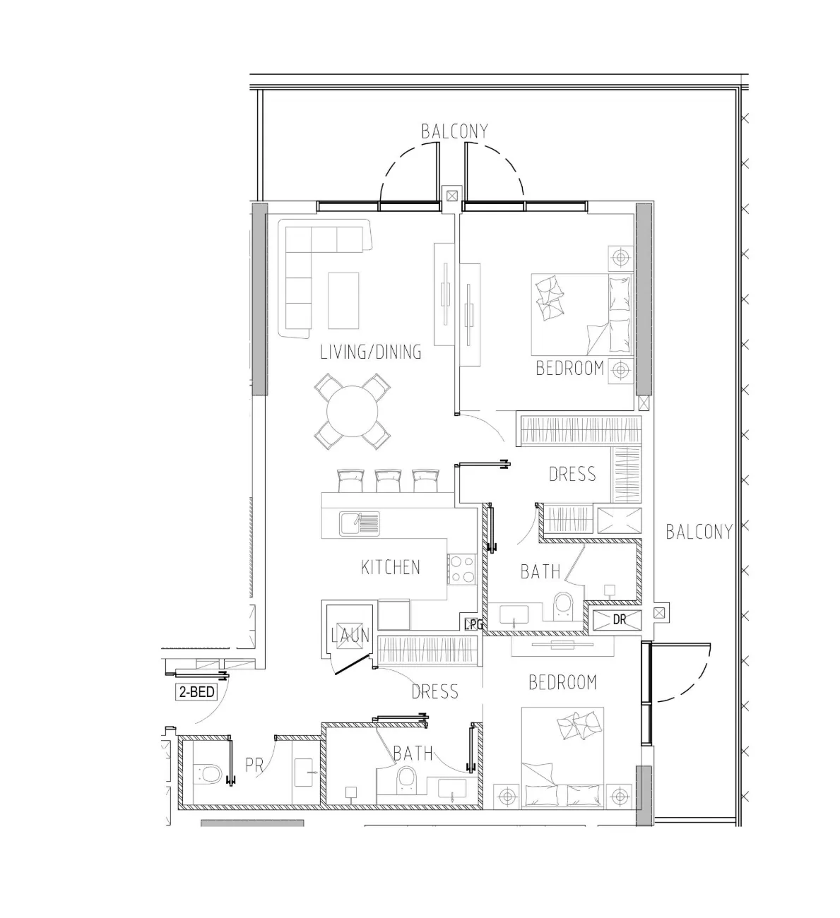 Damac Riverside Views 2 bed floor plan, 1,481 sqft