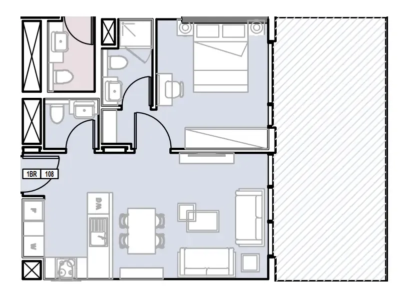 Verdana III 1 bed floor plan, 742 sqft