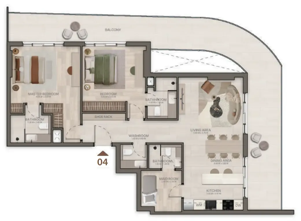 Stax 2 bed floor plan, 1,511 sqft