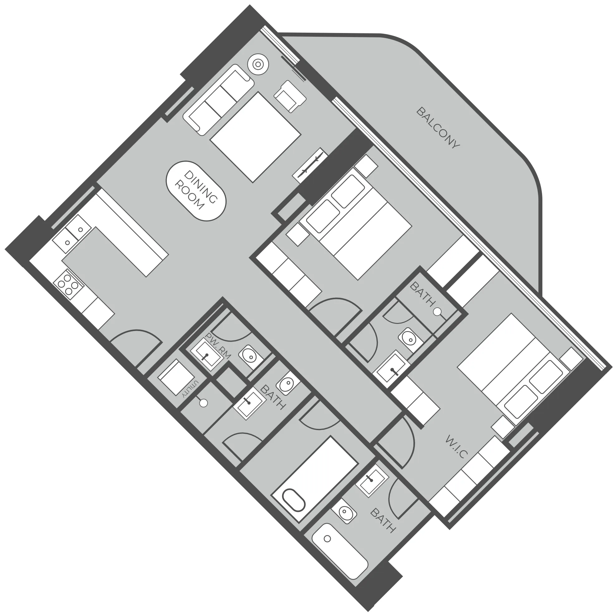 Parkway by Prestige One 2 bed floor plan, 1,299 – 1,301 sqft
