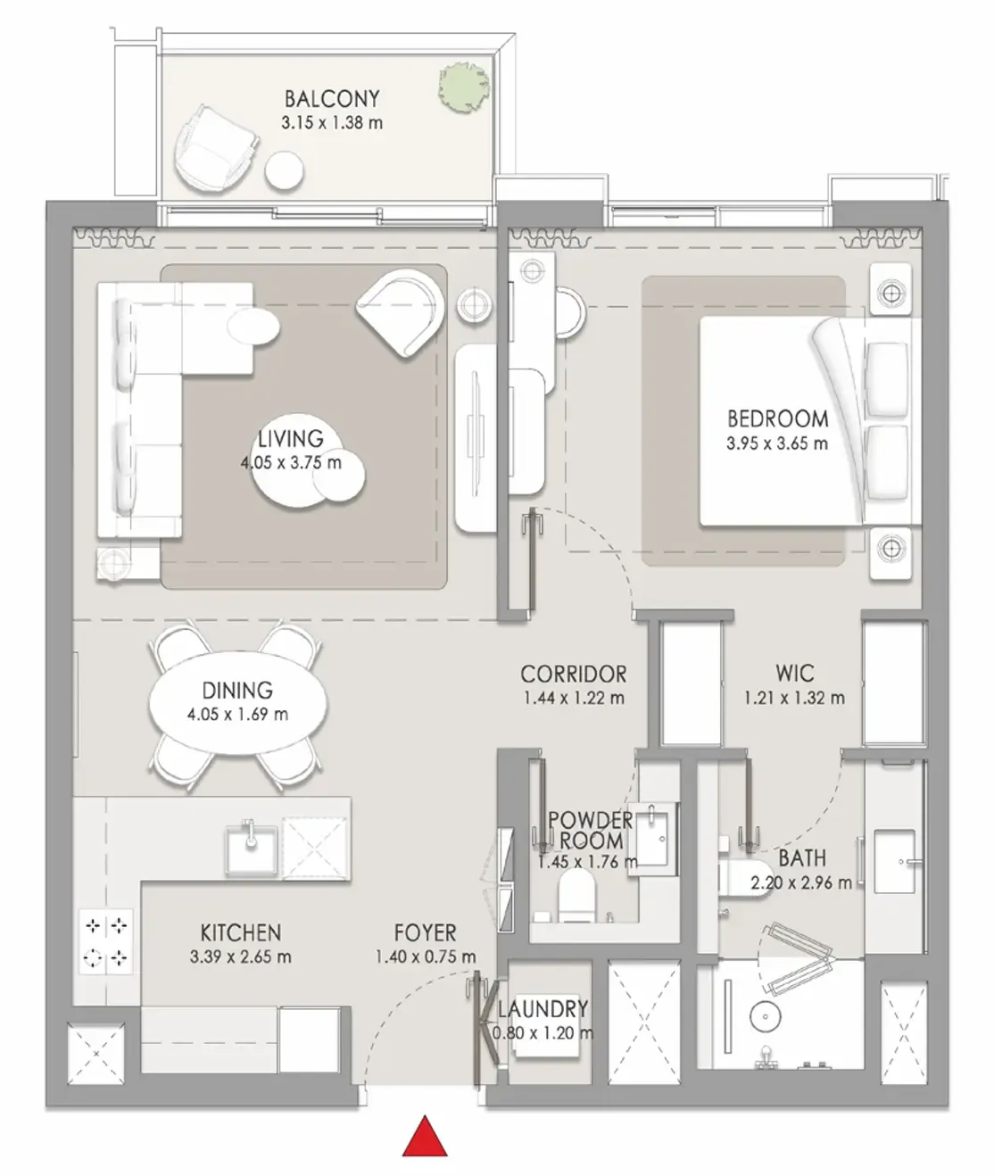 City Walk Crestlane 1 bed floor plan, 788 – 804 sqft