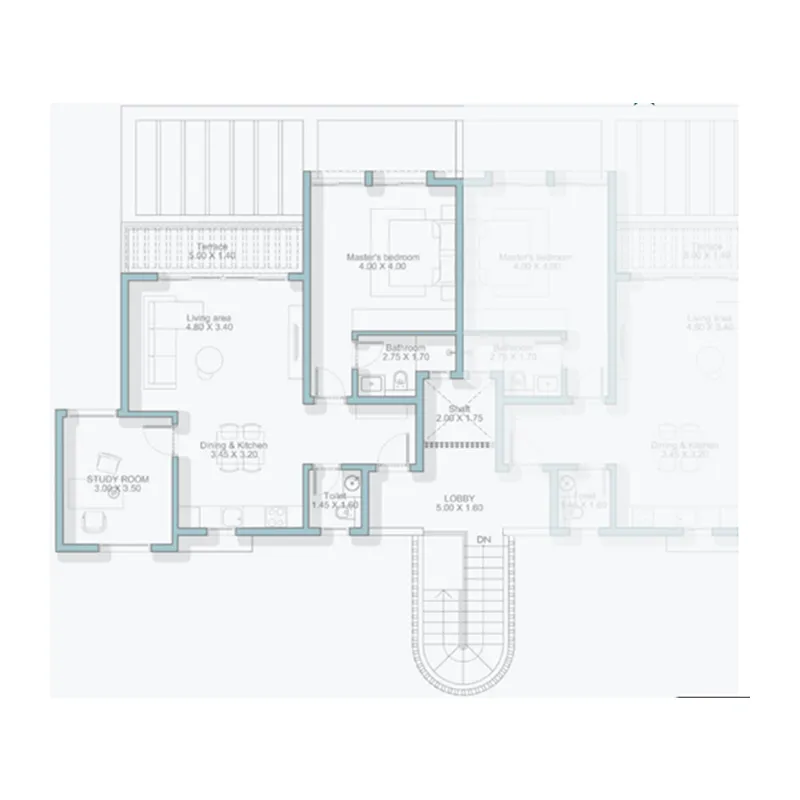 Hawana Salalah - Amazi 1 bed floor plan, 850 sqft