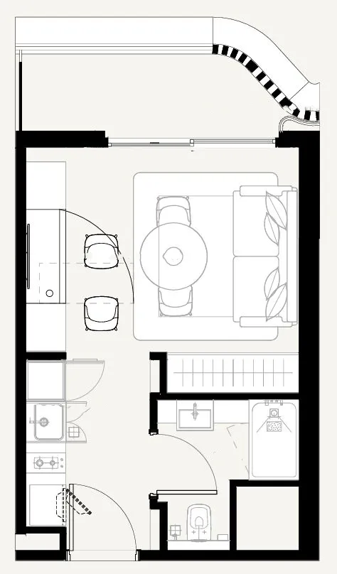Azizi Sakandar Studio floor plan, 326 sqft