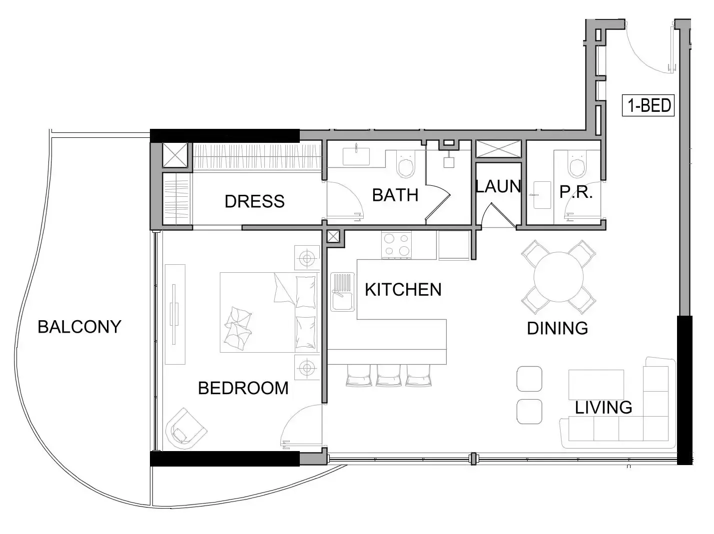 Damac Lagoons Views Phase 3 1 bed floor plan, 956 sqft