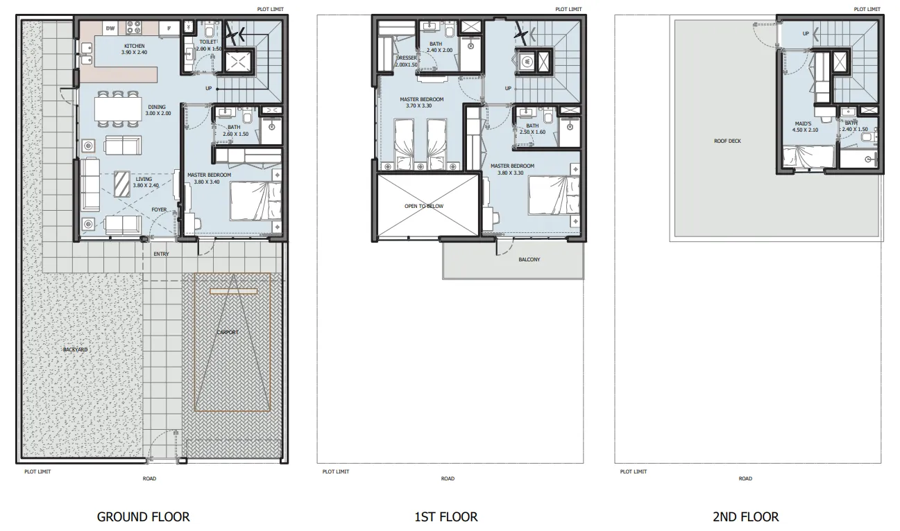 Verdana III 3 bed floor plan, 1,966 – 2,123 sqft