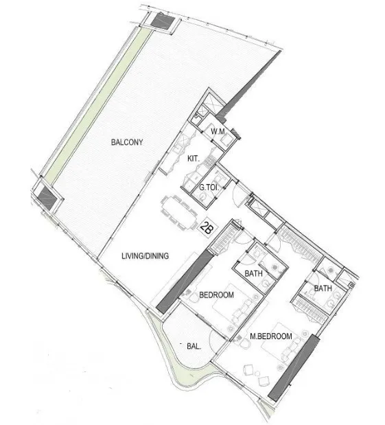 Safa One de Grisogono 2 bed floor plan, 2,553 sqft
