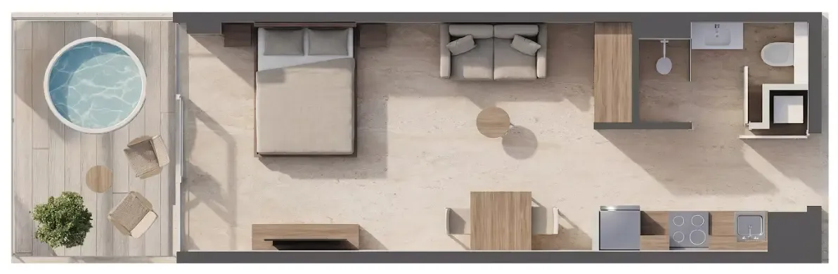 Sky Line by Peace Homes Studio floor plan, 464 sqft
