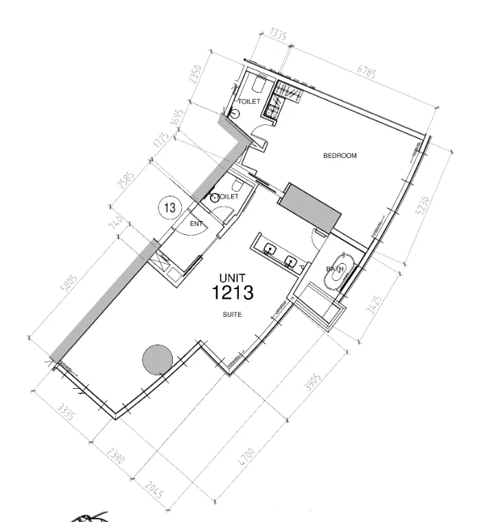Damac Towers by Paramount 1 bed floor plan, 1,155 sqft