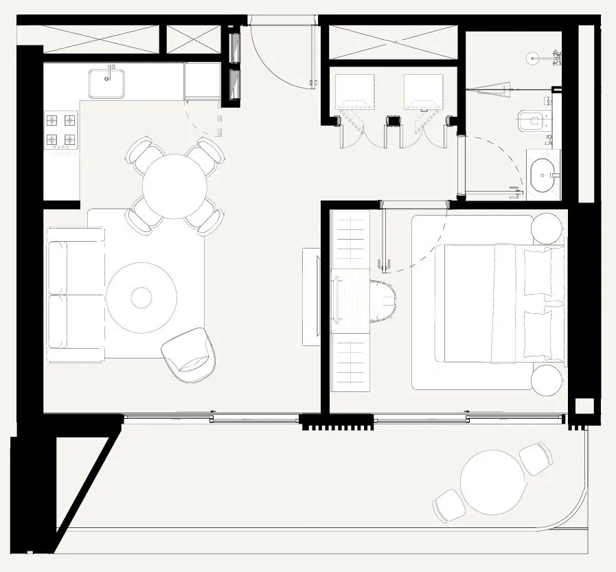 Azizi Abraham 1 bed floor plan, 690 sqft