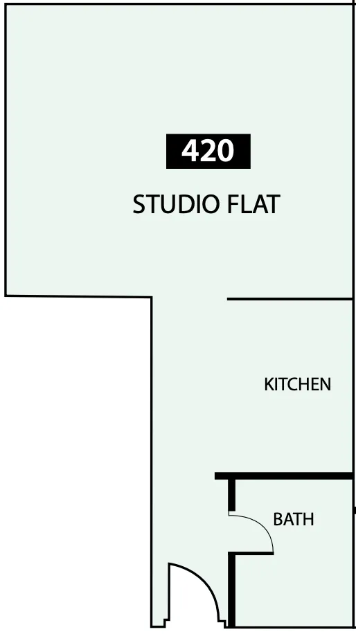 Paradise View 1 Studio floor plan, 479 sqft