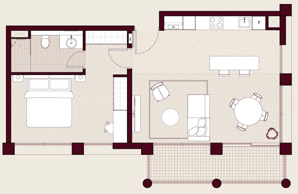 Enta Residences 1 bed floor plan, 766 – 996 sqft