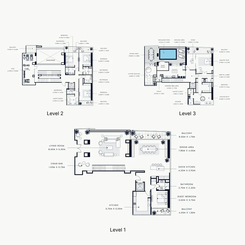 Riviera Rêve 5 bed floor plan, 8,713 sqft
