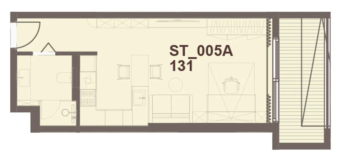 J-Haus Residence Studio floor plan, 476 sqft