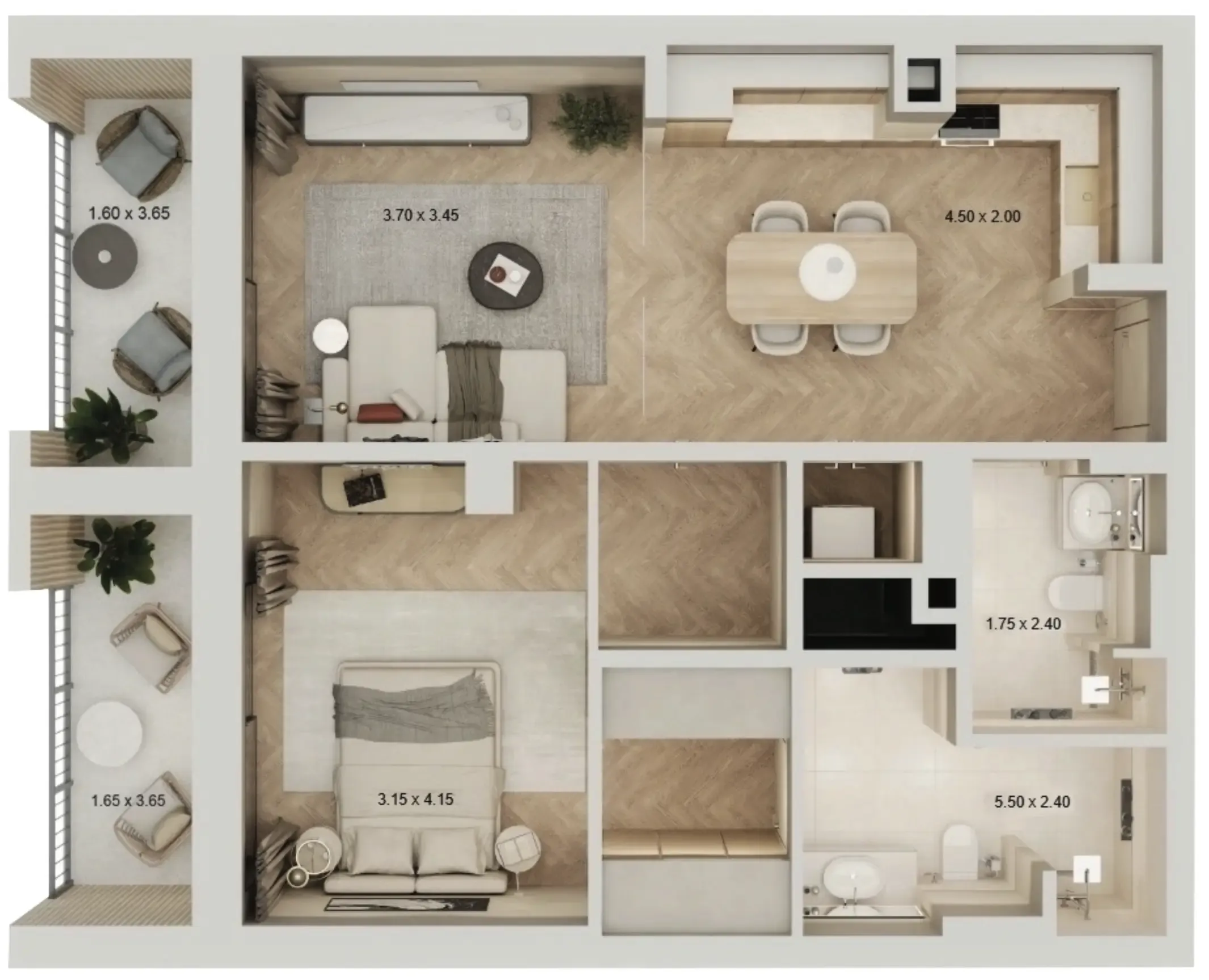Arisha Terraces 1 bed floor plan, 897 sqft