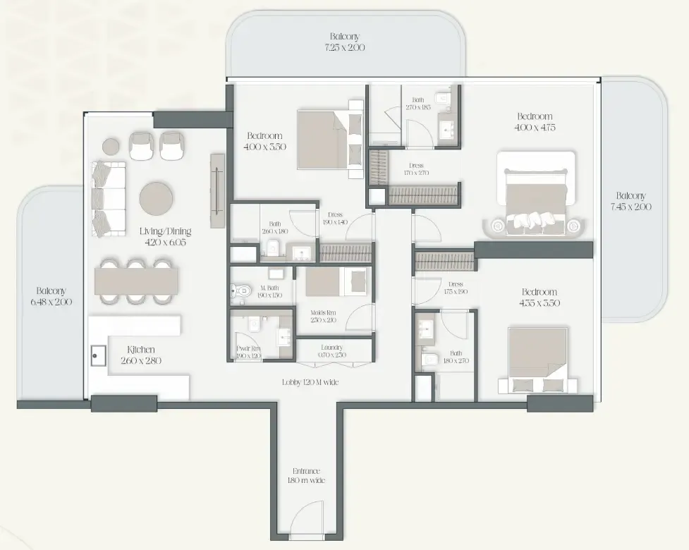 The Caden by Prescott 3 bed floor plan, 2,032 sqft
