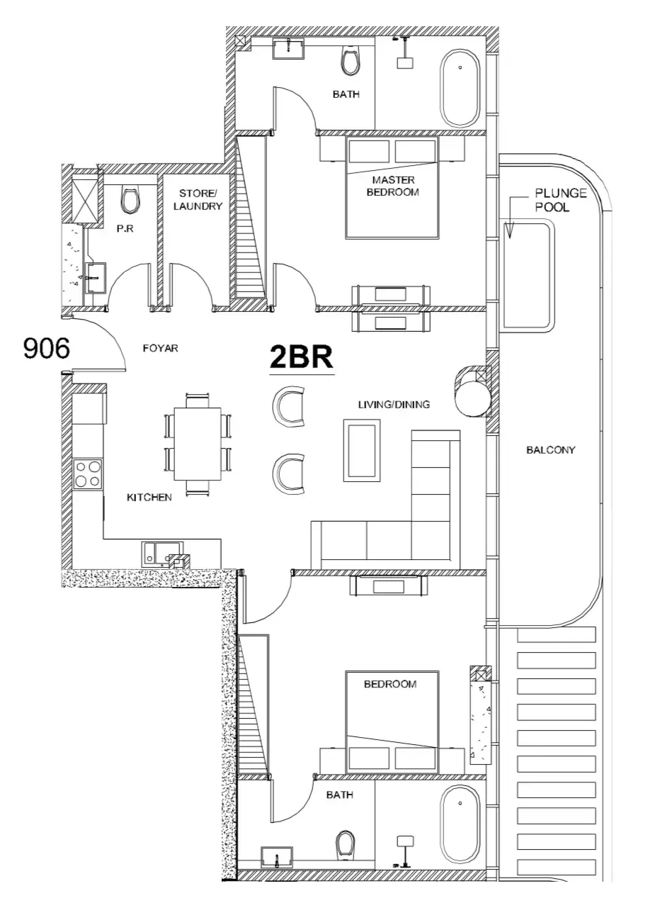 Villa Del Brunello 2 bed floor plan, 1,012 – 3,647 sqft