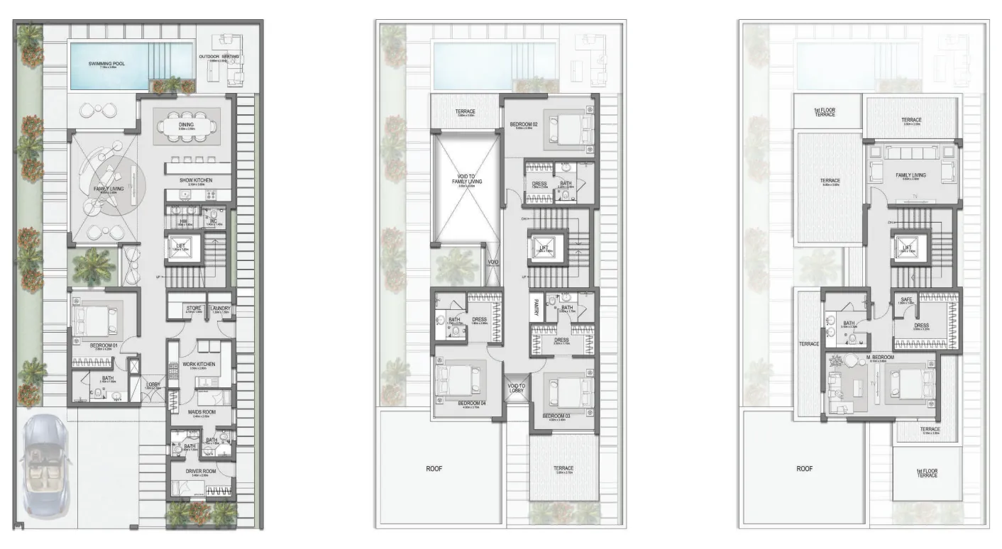 Selora Residences 5 bed floor plan, 5,543 – 5,674 sqft