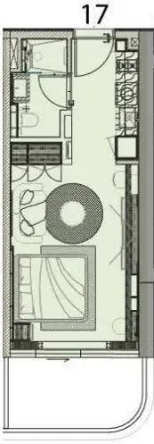 Cove Edition 6 Studio floor plan, 417 sqft