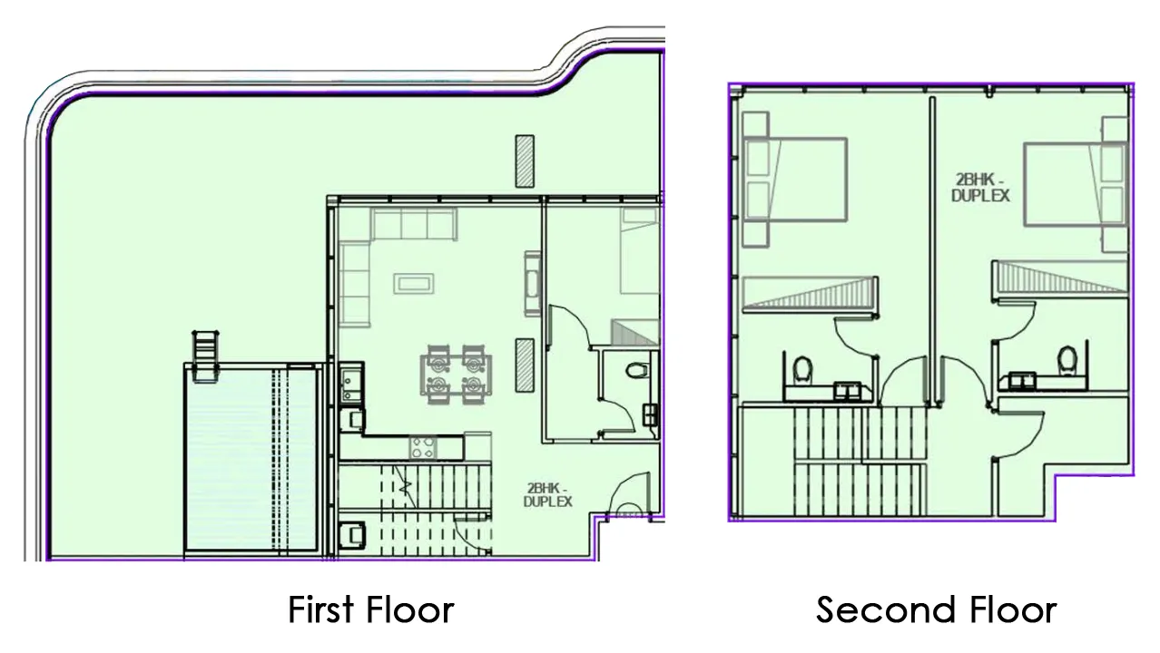 Samana California 2 bed floor plan, 2,339 sqft