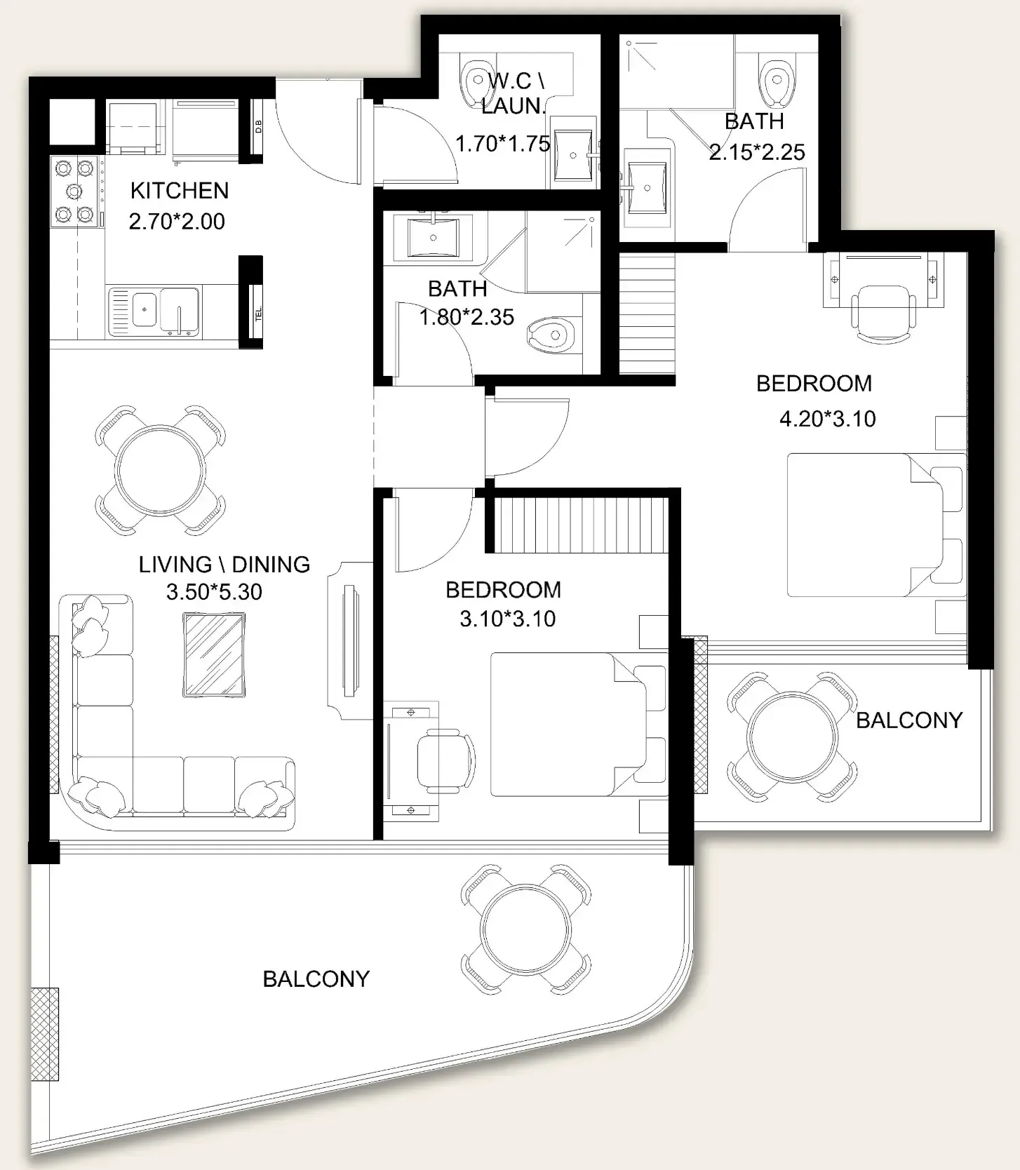 X11 2 bed floor plan, 1,080 sqft