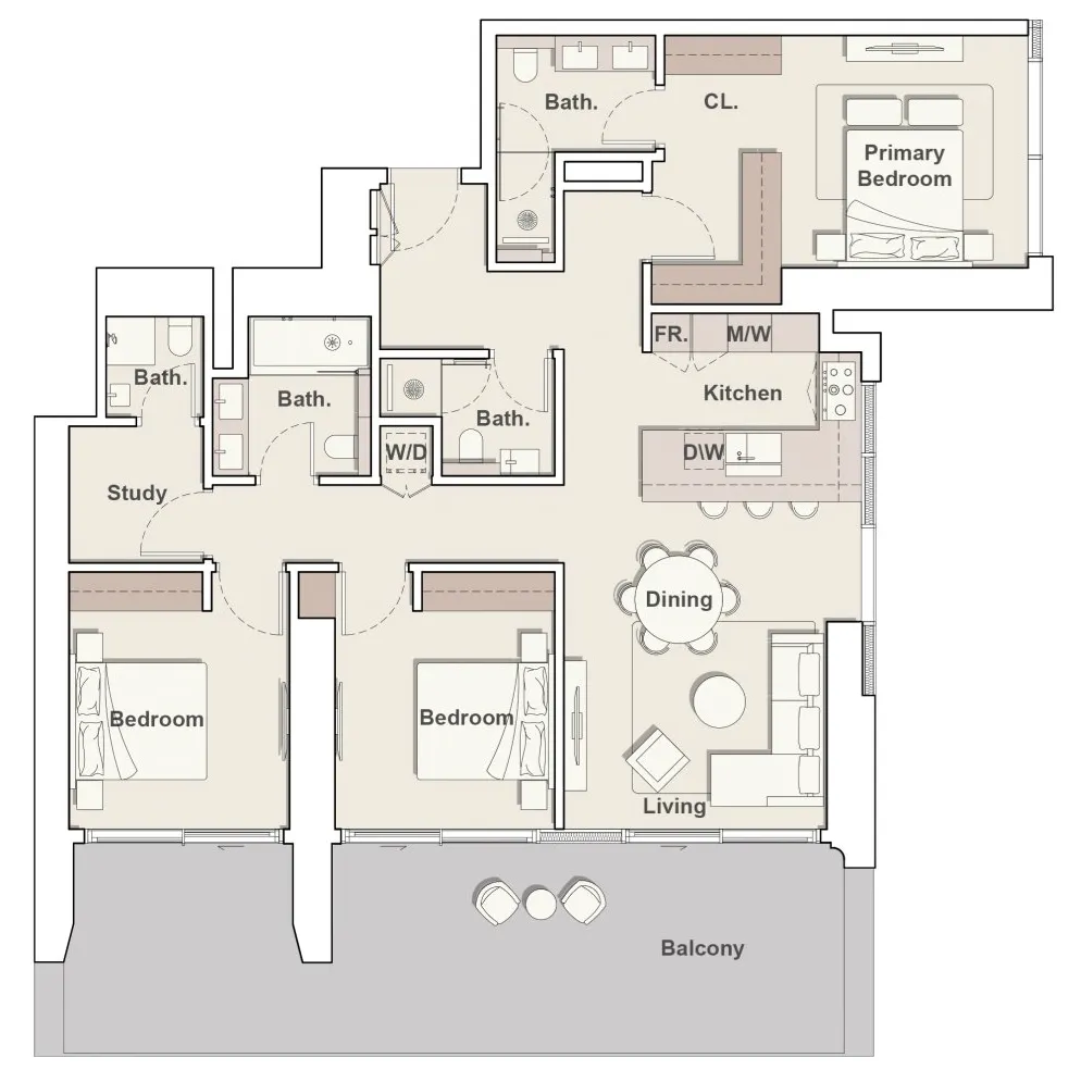Eltiera Heights 3 bed floor plan, 1,950 sqft