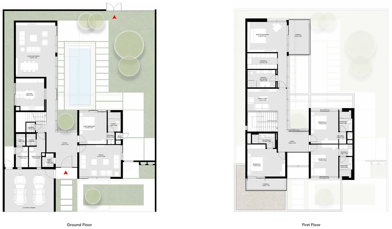 Masaar 3 Sedra 5 bed floor plan, 5,142 sqft