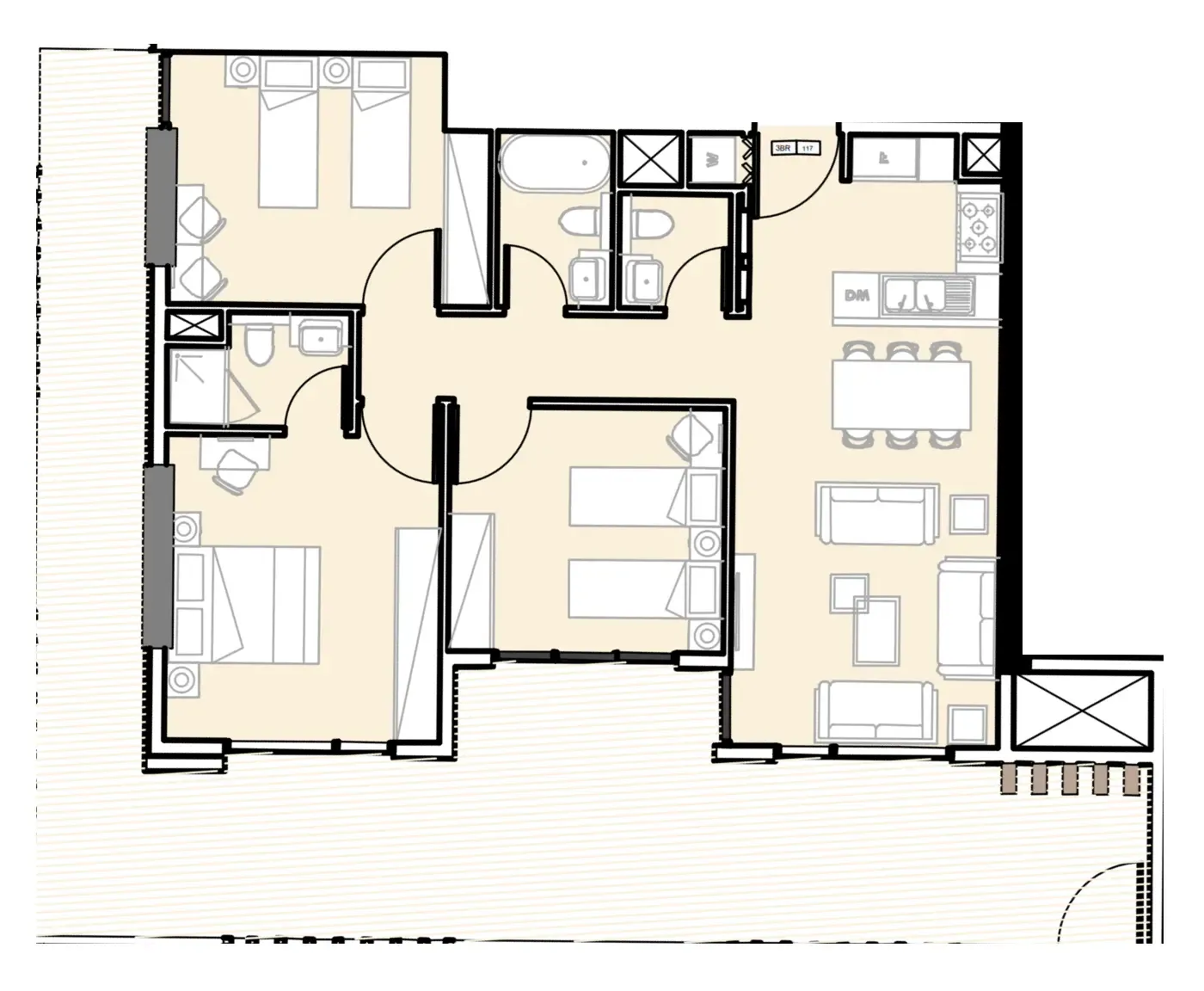 Verdana III 3 bed floor plan, 1,578 sqft