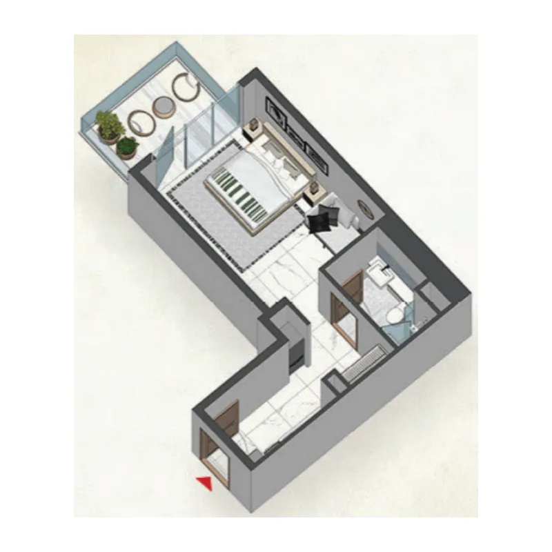 Comfort by Roof 1 bed floor plan, 1,118 sqft