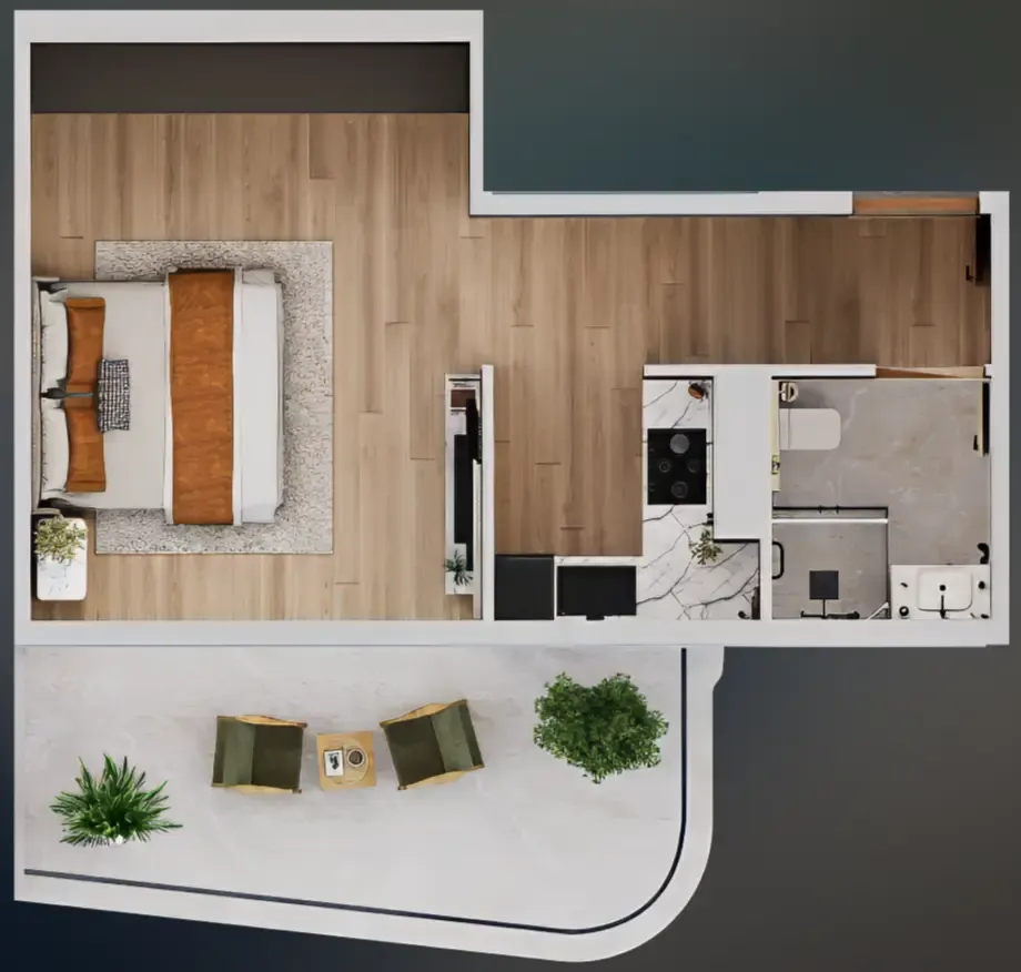 Nuve by Zoya Studio floor plan, 779 sqft