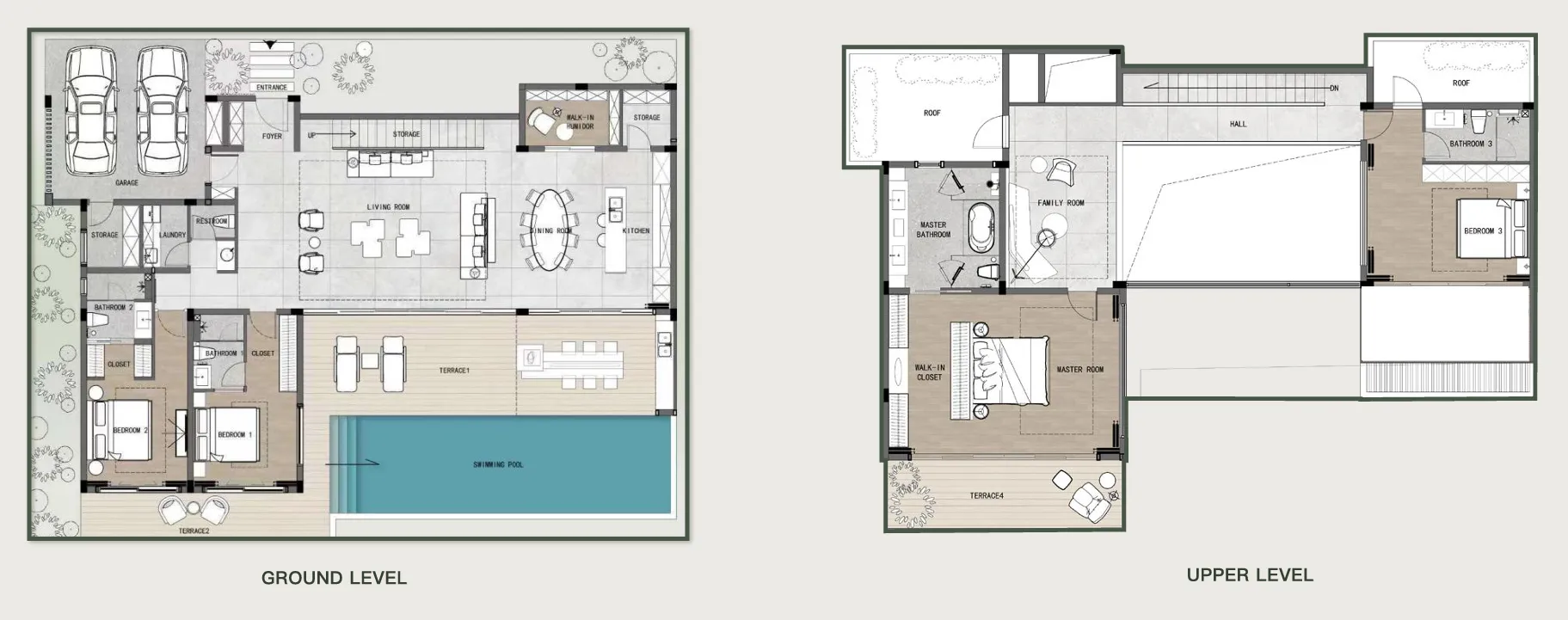 Ayana Soluna Villas 4 bed floor plan, 4,557 sqft