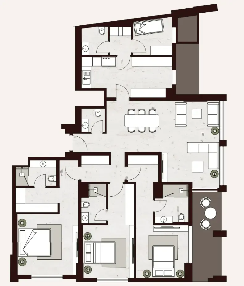 Aria Heights 3 bed floor plan, 1,804 – 1,805 sqft