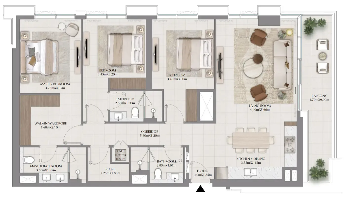 Terra Woods 3 bed floor plan, 1,677 sqft