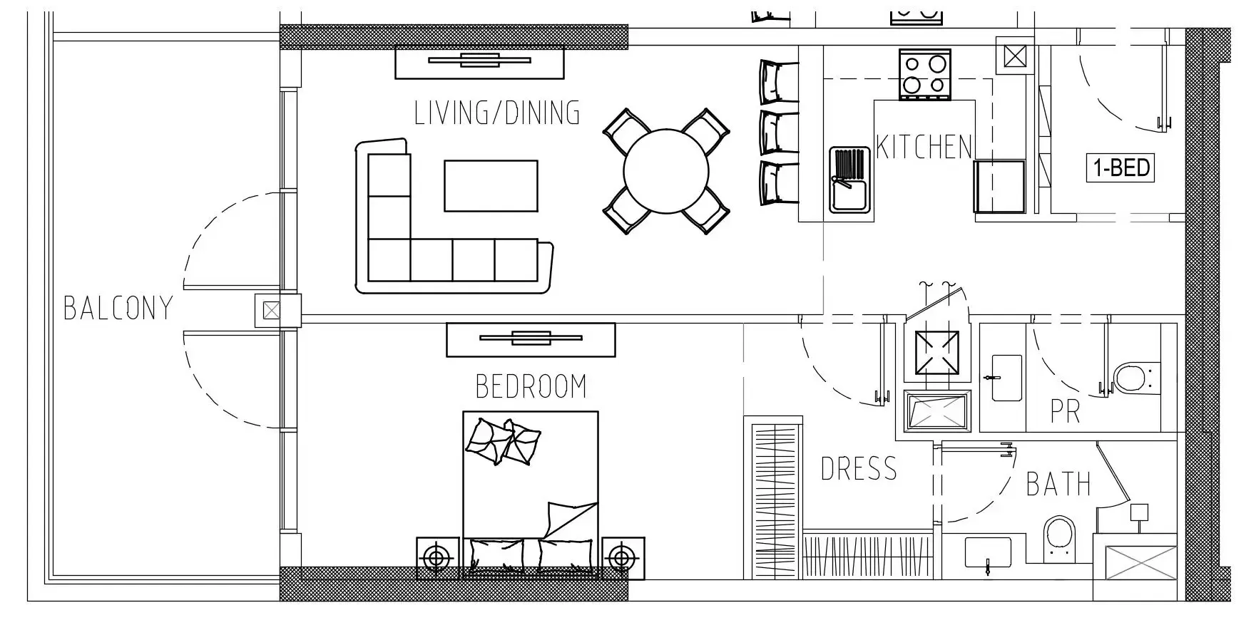 Damac Riverside Views 1 bed floor plan, 965 sqft