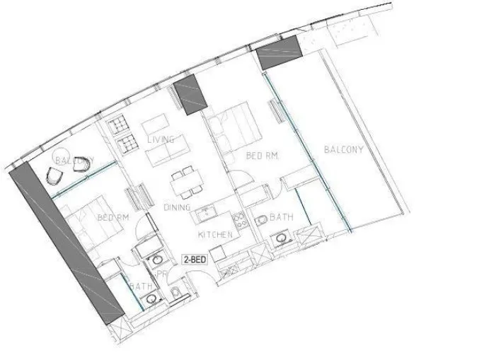 Safa Two de Grisogono 2 bed floor plan, 1,449 sqft