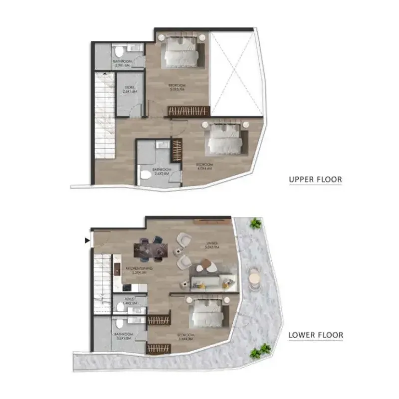 The Beach House 3 bed floor plan, 2,106 sqft