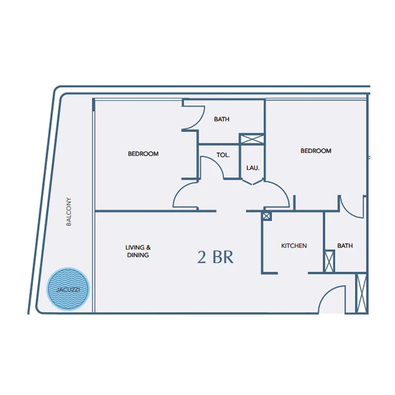 Cove Edition 2 2 bed floor plan, 1,174 sqft