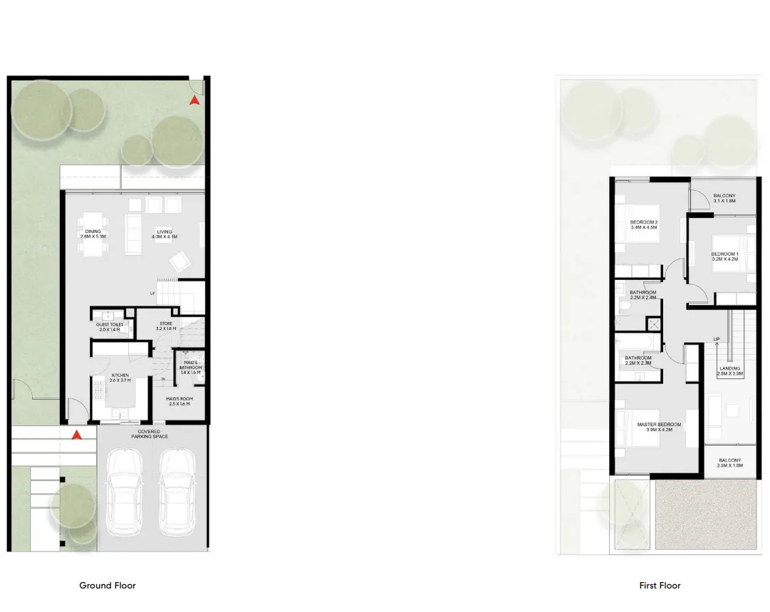 Masaar 3 Layan 3 bed floor plan, 2,342 sqft