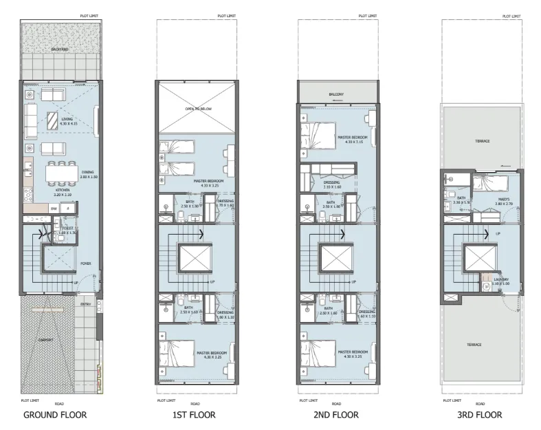 Verdana X 4 bed floor plan, 3,250 sqft